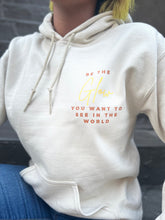 Load image into Gallery viewer, &quot;Be the Glow&quot; Hoodie - SAND (yellow/brown)
